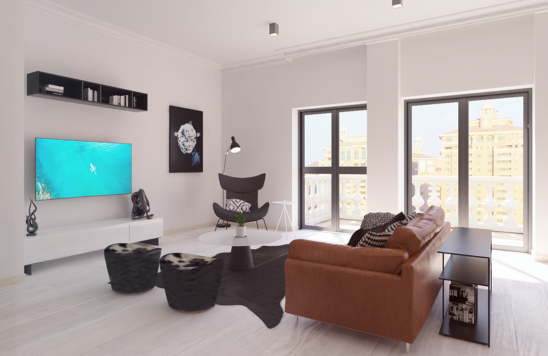 Online Designer Combined Living/Dining 3D Model 2