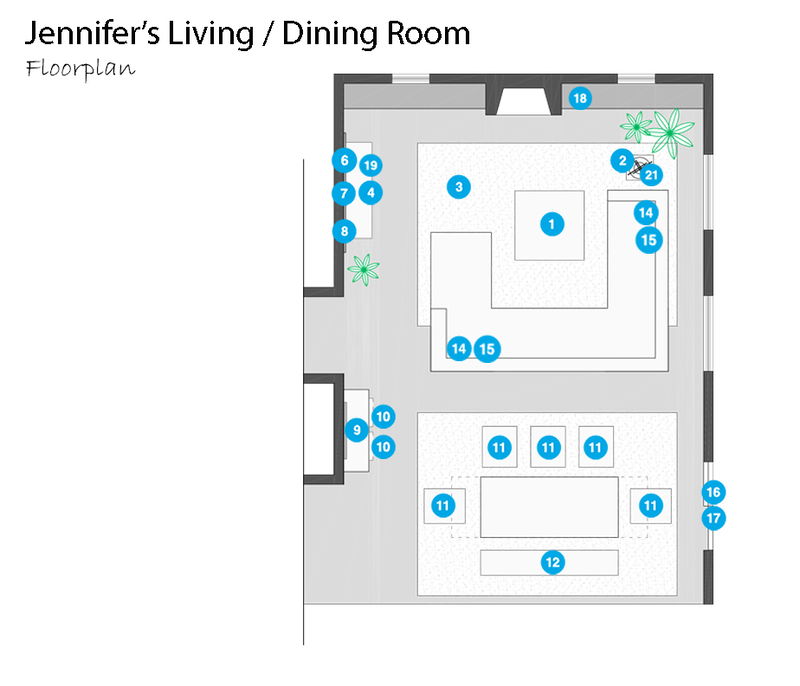 Online Designer Combined Living/Dining Floorplan