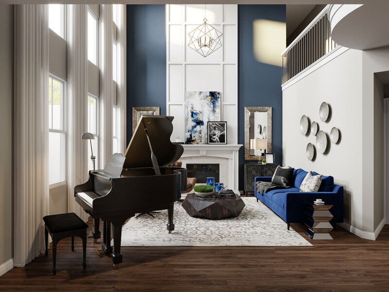 Online Designer Living Room 3D Model 3