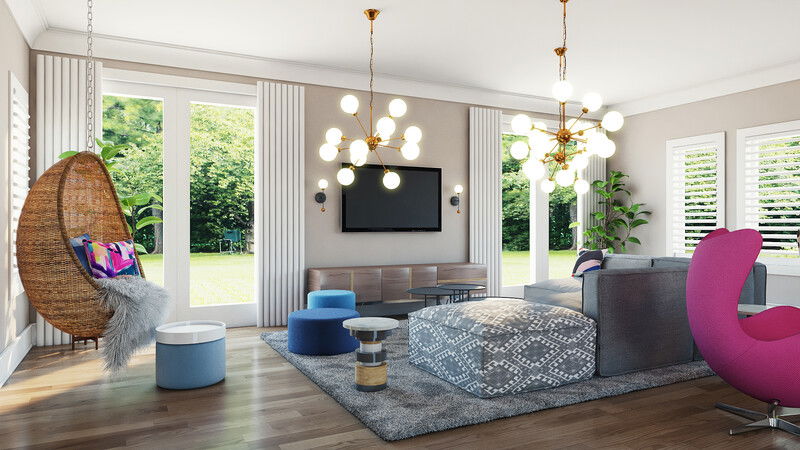 Online Designer Living Room 3D Model 3