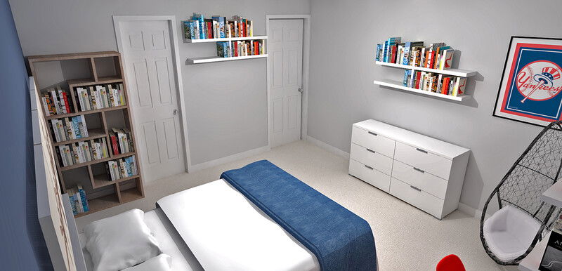 Modelo 3D de Dormitorio del Diseñador en Línea 2