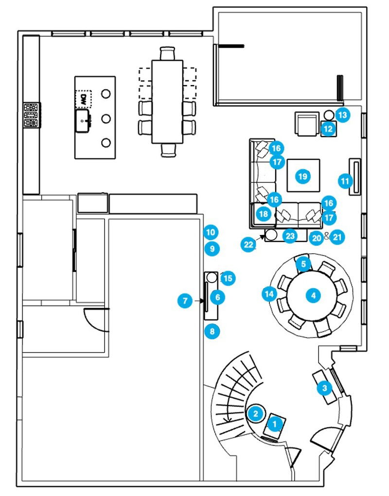 Online Designer Combined Living/Dining Floorplan