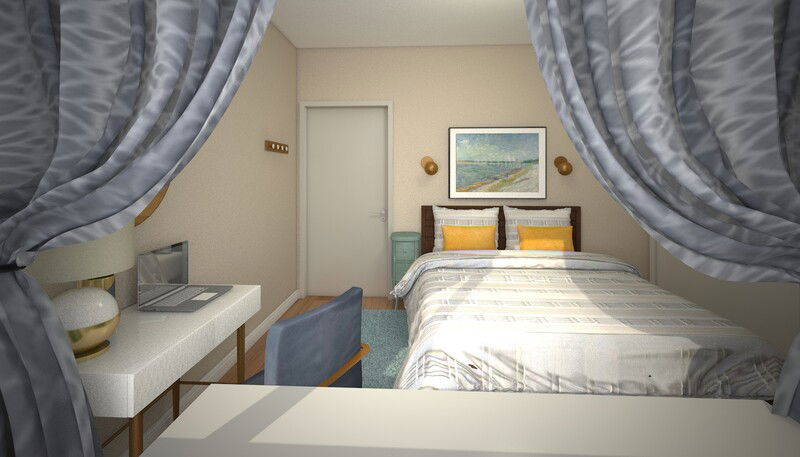 Modelo 3D de Dormitorio del Diseñador en Línea 3
