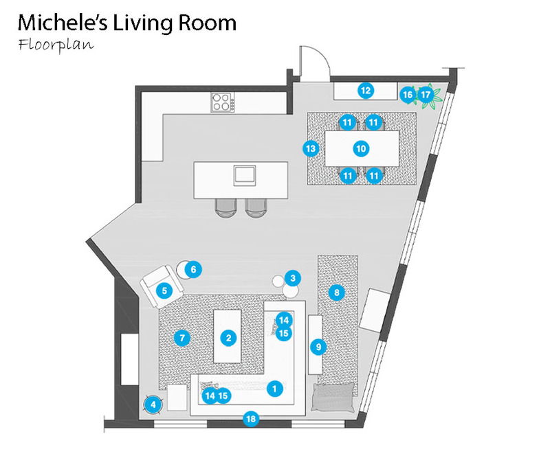 Online Designer Combined Living/Dining Floorplan