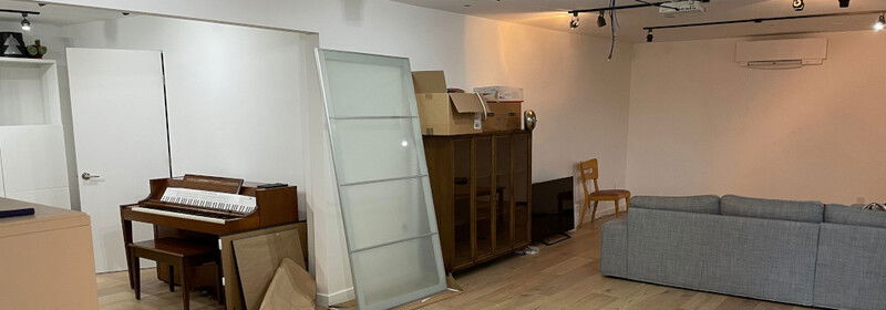 Fun Family Entertainment Basement with Piano- Before Photo