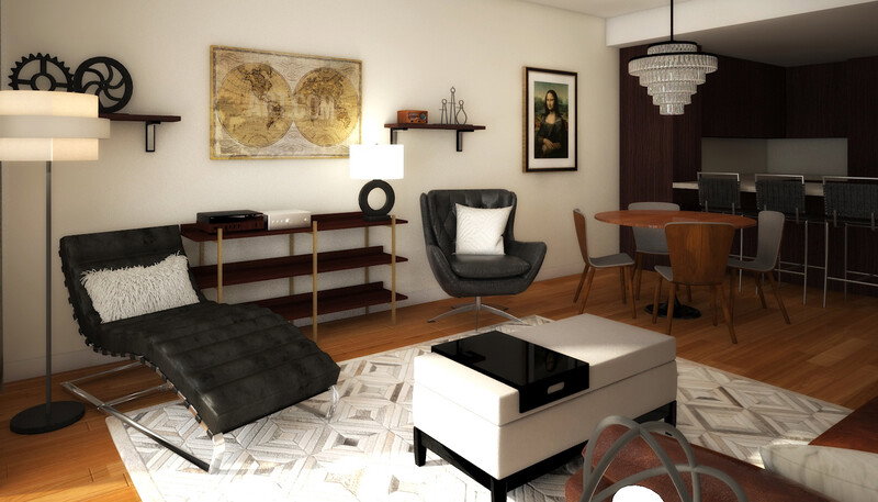 Online Designer Combined Living/Dining 3D Model thumbnail1