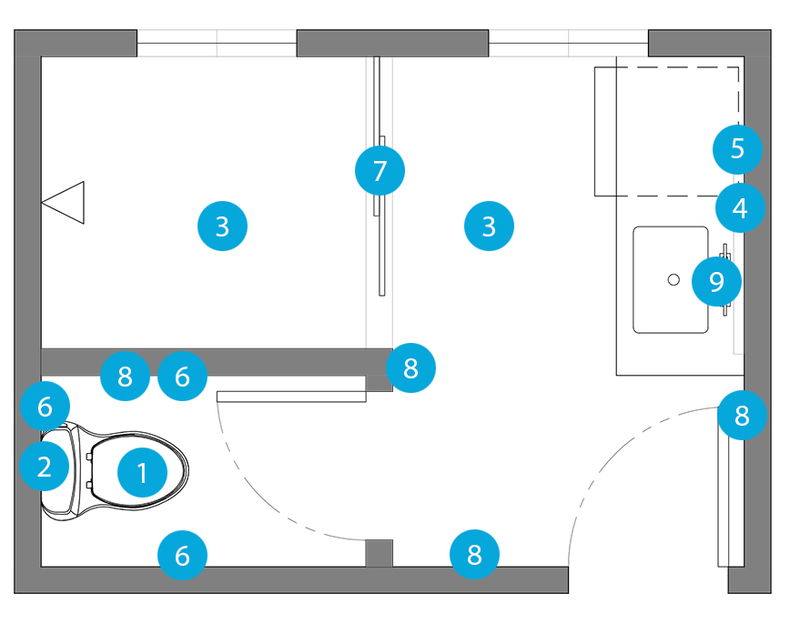 Online Designer Bathroom Floorplan