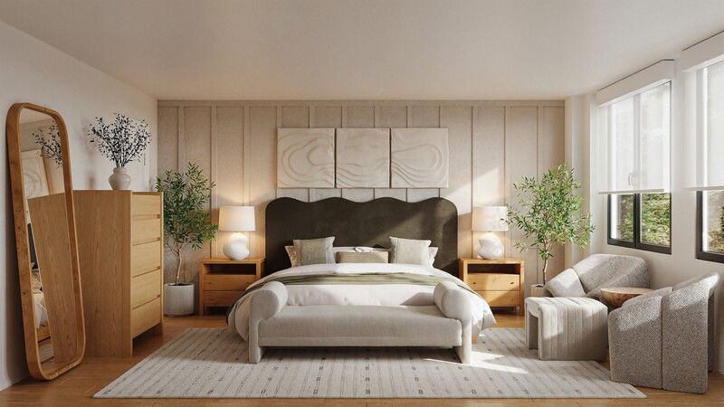 Online Designer Bedroom 3D Model thumbnail1