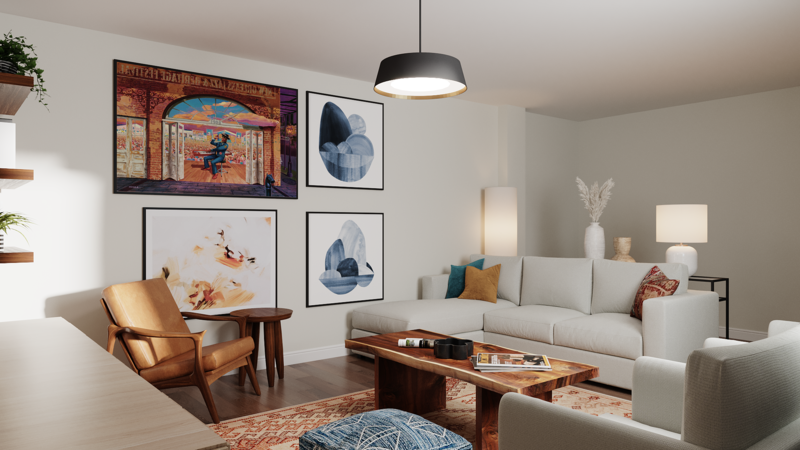 Miniatura del modelo 3D de sala de estar de diseñador en línea 2