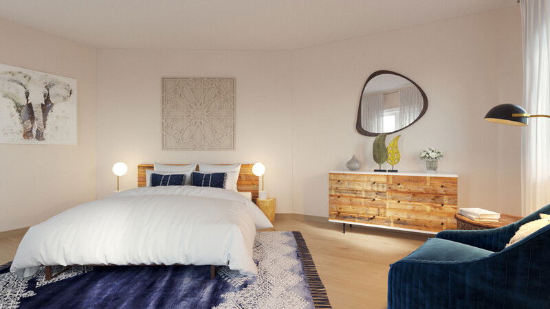 Online Designer Bedroom 3D Model thumbnail2