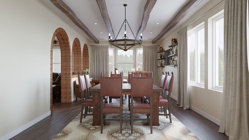 Online Designer Combined Living/Dining 3D Model thumbnail1