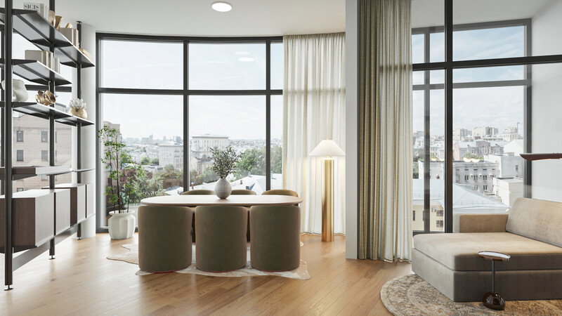 Online Designer Combined Living/Dining 3D Model 1