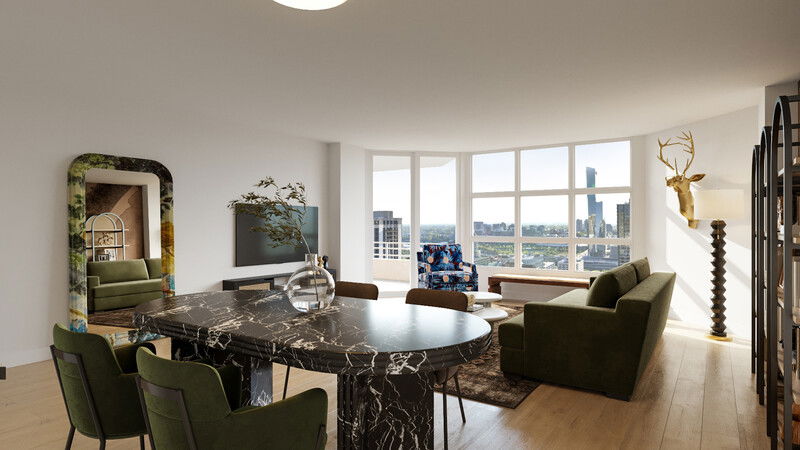 Online Designer Combined Living/Dining 3D Model 2