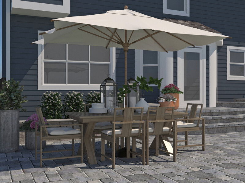 Miniatura de modelo 3D de patio de diseñador en línea 4