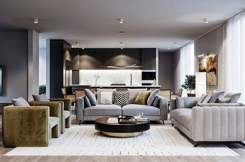 Online Designer Combined Living/Dining 3D Model 2