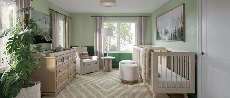 Adorable Green Twins Nursery Design | Decorilla