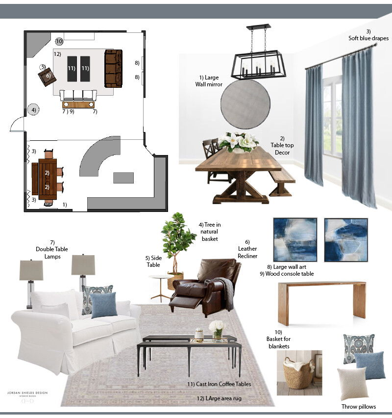 Modern Farmhouse Living & Dining Room Design Jordan S. Moodboard 1 thumb