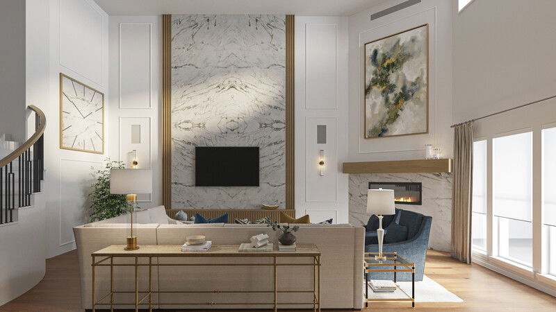 Online Designer Combined Living/Dining 3D Model 1