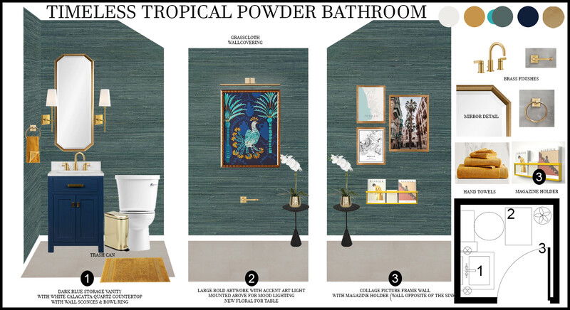 Timeless Tropical Powder Bathroom Renovation | Decorilla