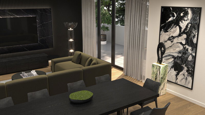 Online Designer Combined Living/Dining 3D Model 4