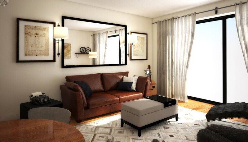 Online Designer Combined Living/Dining 3D Model thumbnail3