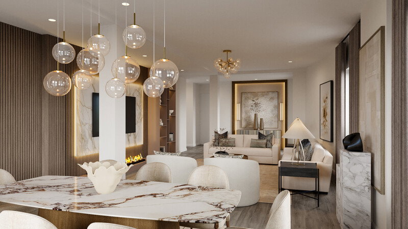 Online Designer Combined Living/Dining 3D Model thumbnail1