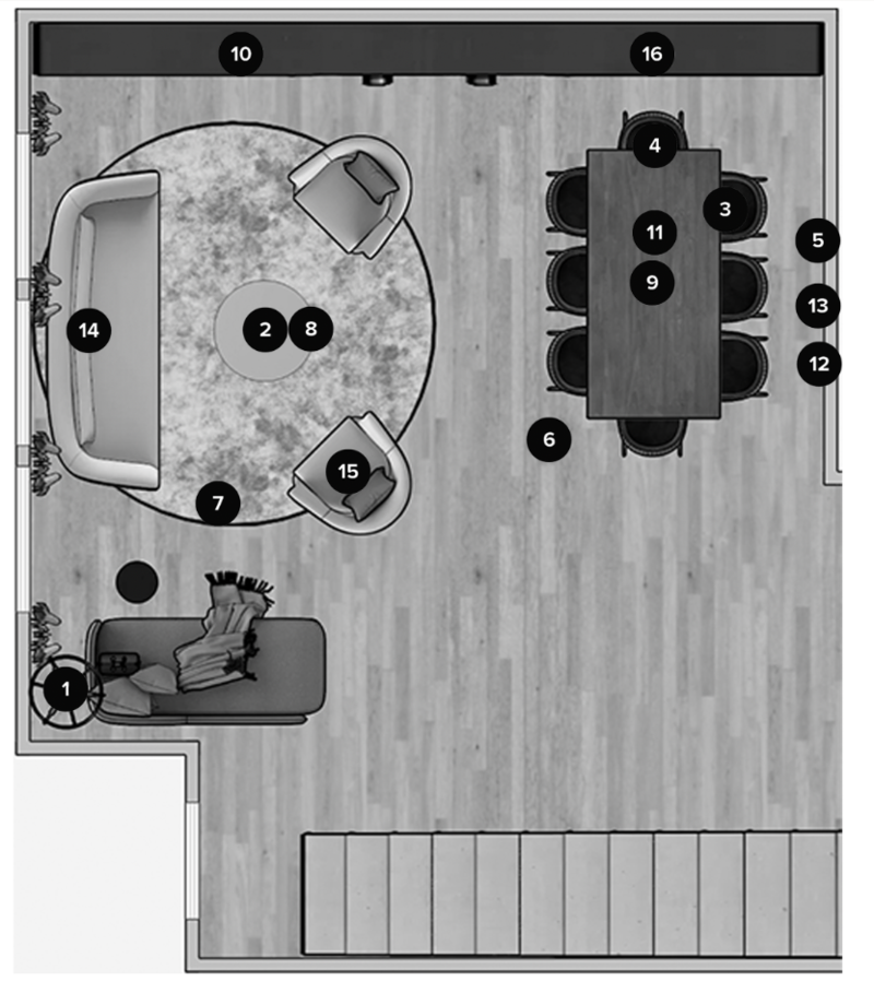 Online Designer Combined Living/Dining Floorplan