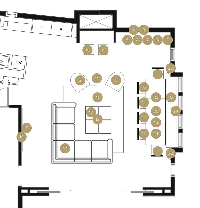 Online Designer Combined Living/Dining Floorplan
