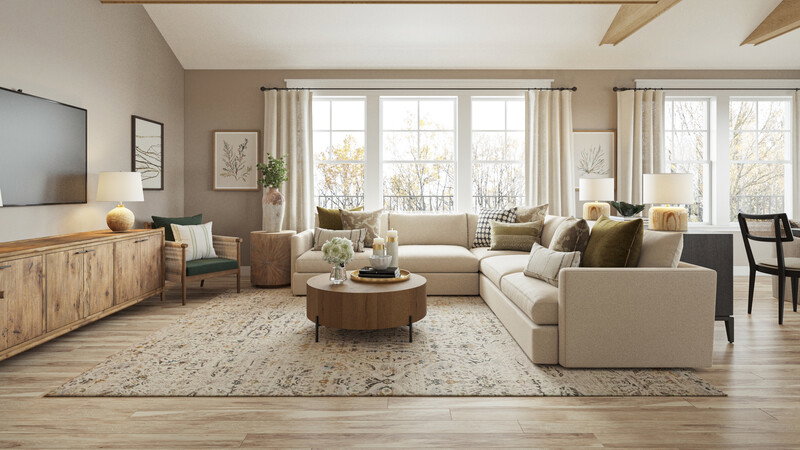 Online Designer Combined Living/Dining 3D Model 1