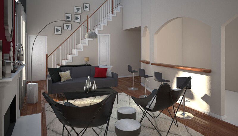 Online Designer Living Room 3D Model 3