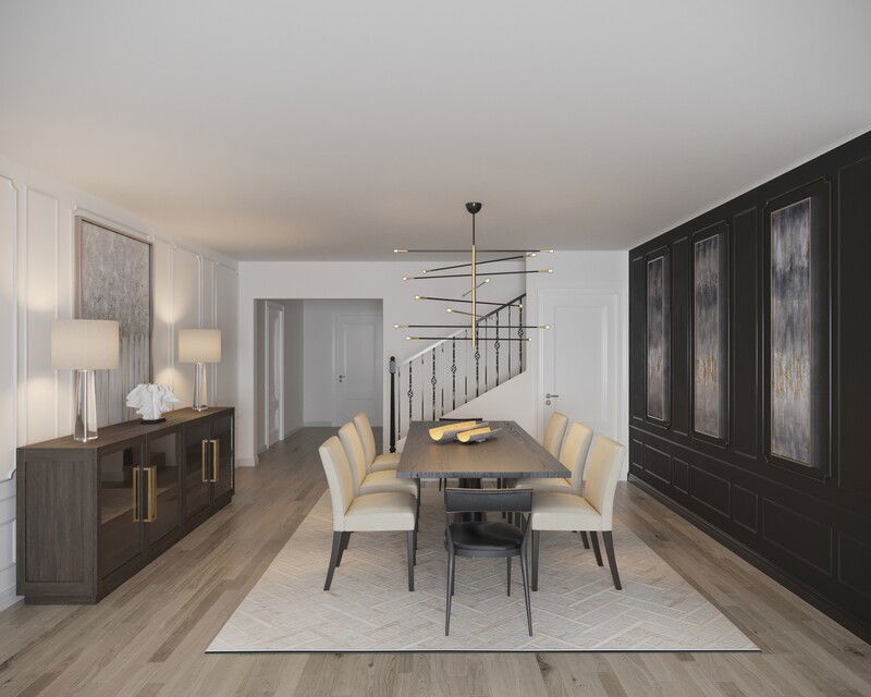 Online Designer Dining Room 3D Model 3