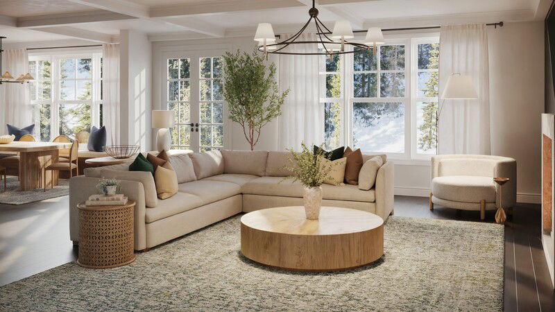 Online Designer Combined Living/Dining 3D Model 2