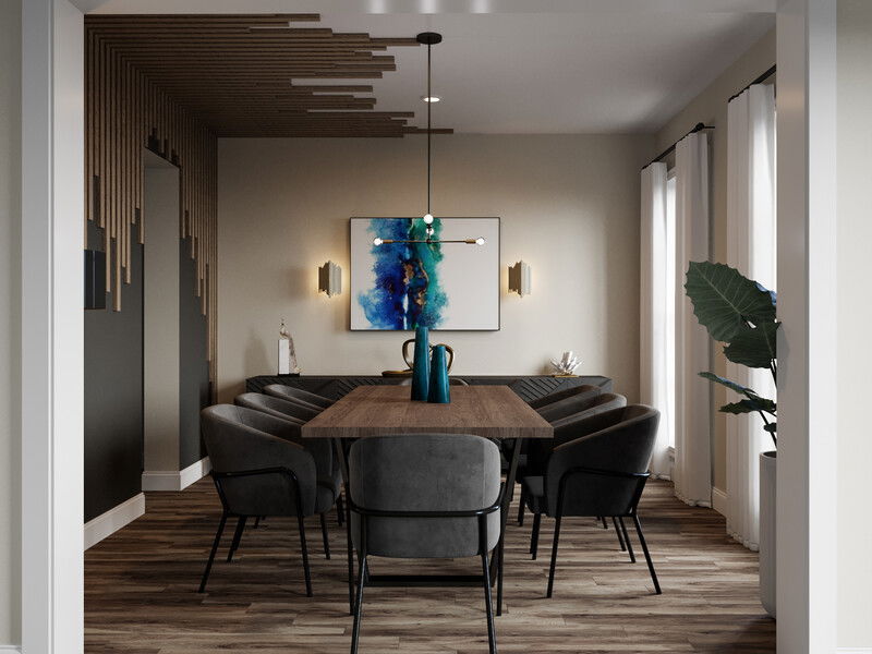 Modelo 3D de comedor de diseñador en línea 4