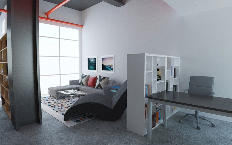 Modelo 3D de Oficina en Casa/Pequeña Oficina Diseñador Online 5