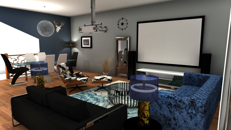 Online Designer Living Room 3D Model thumbnail3