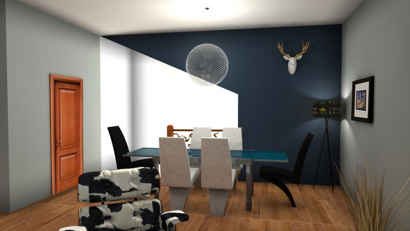 Online Designer Dining Room 3D Model thumbnail2