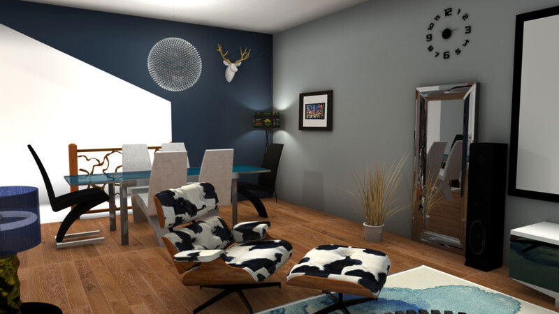 Online Designer Dining Room 3D Model thumbnail3
