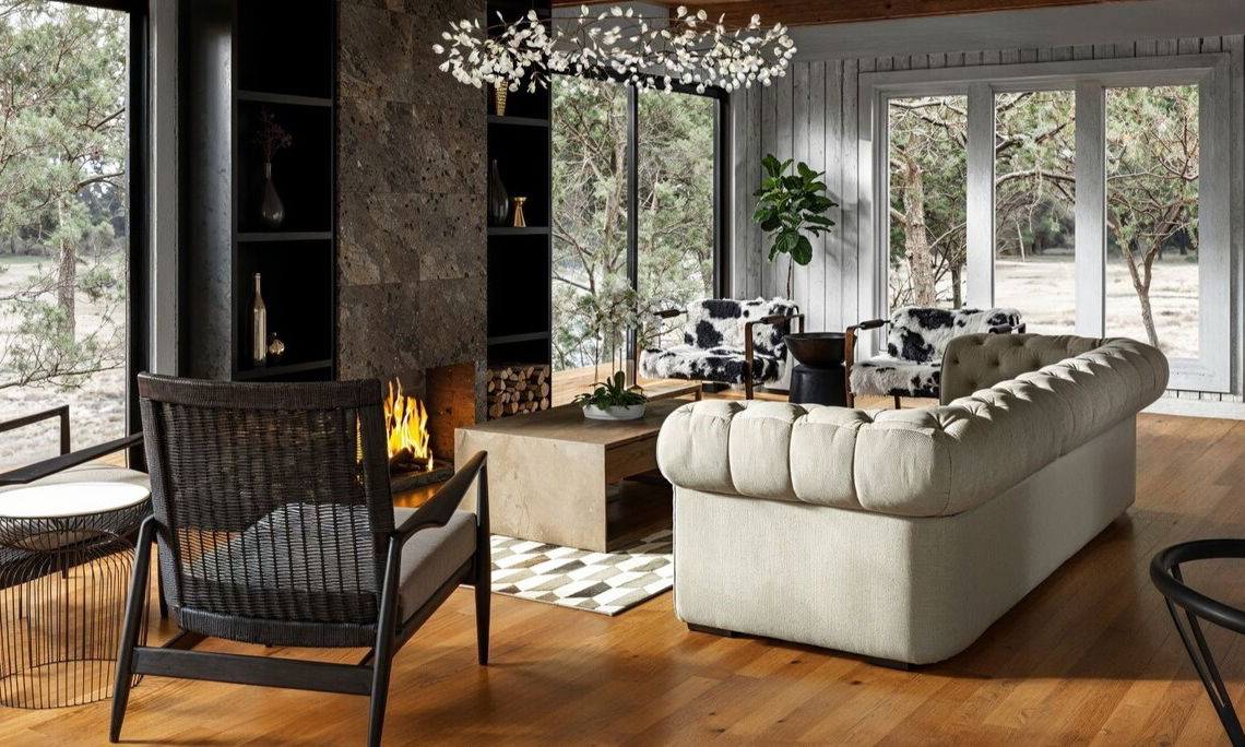 Modern Rustic Lakehouse Living and Dining