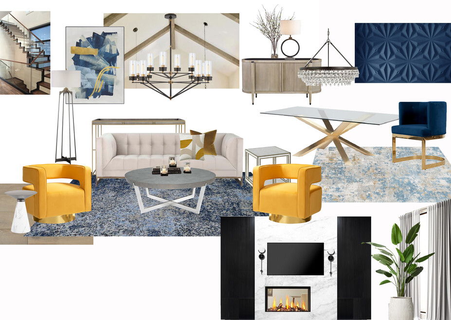 Online Designer Combined Living/Dining Interior Design Ideas