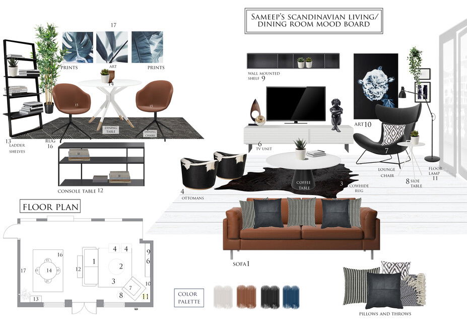 Online Designer Combined Living/Dining Interior Design Ideas