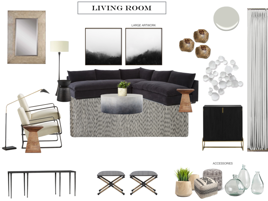 Online Designer Living Room Moodboard