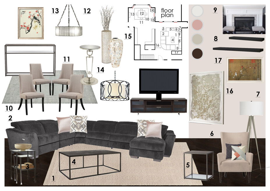 Online Designer Combined Living/Dining Interior Design Ideas