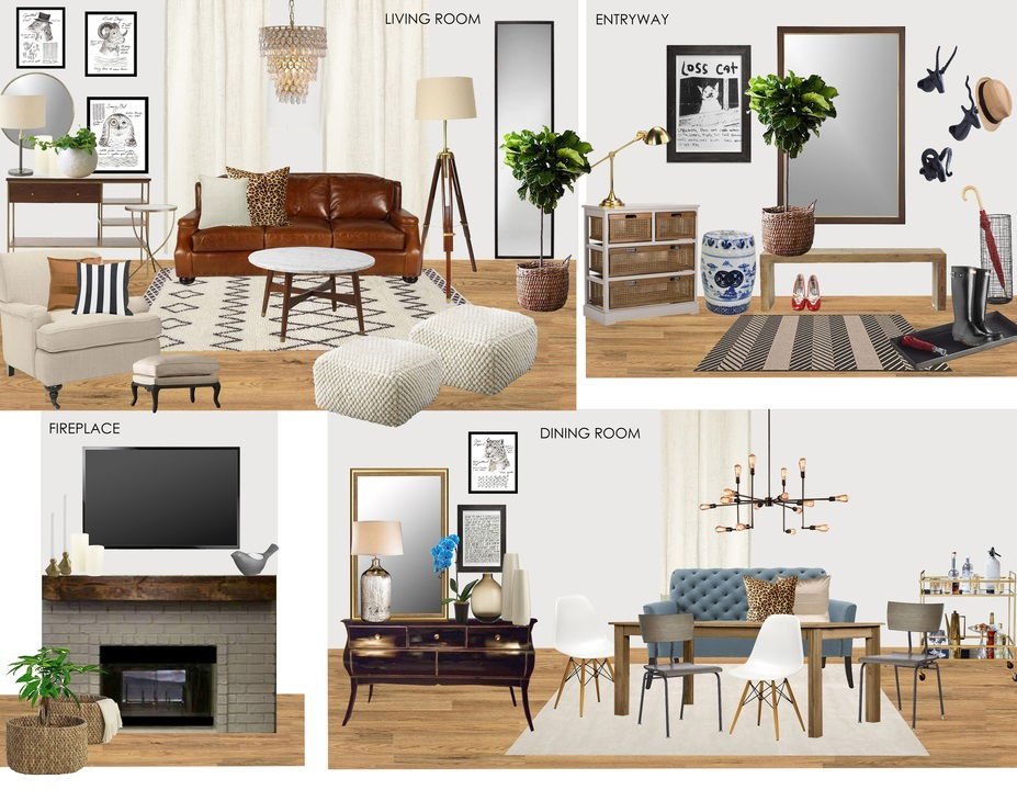 Online Designer Combined Living/Dining Interior Design Ideas