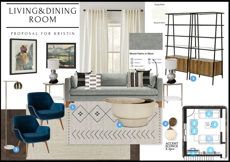 Online Designer Combined Living/Dining Interior Design Ideas