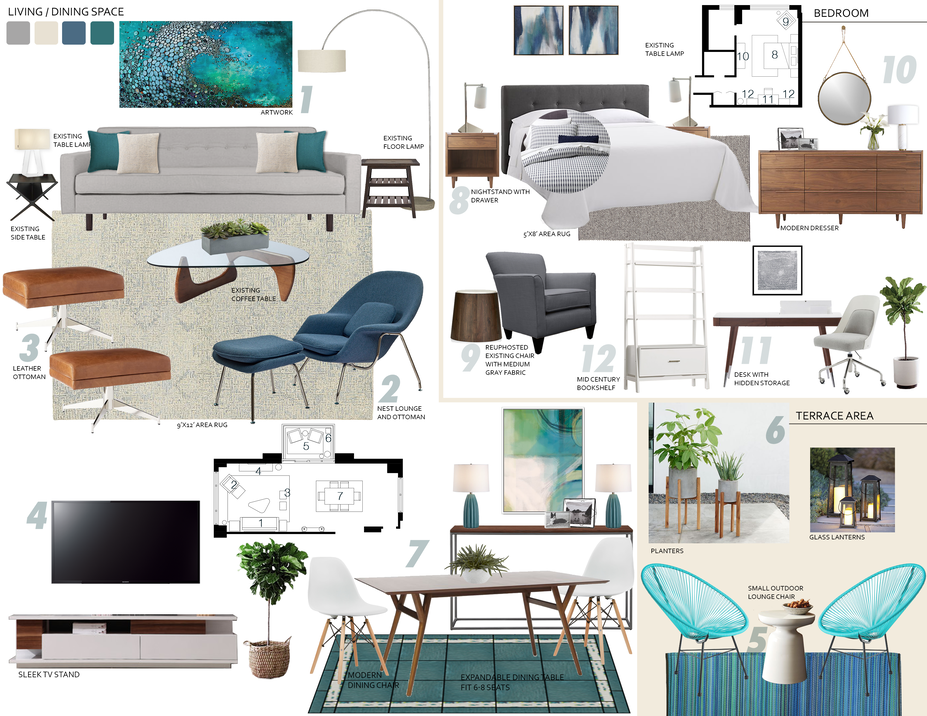Online Designer Combined Living/Dining Interior Design Ideas