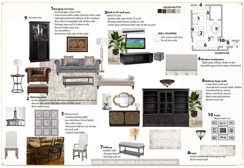 Online Designer Combined Living/Dining Interior Design Ideas