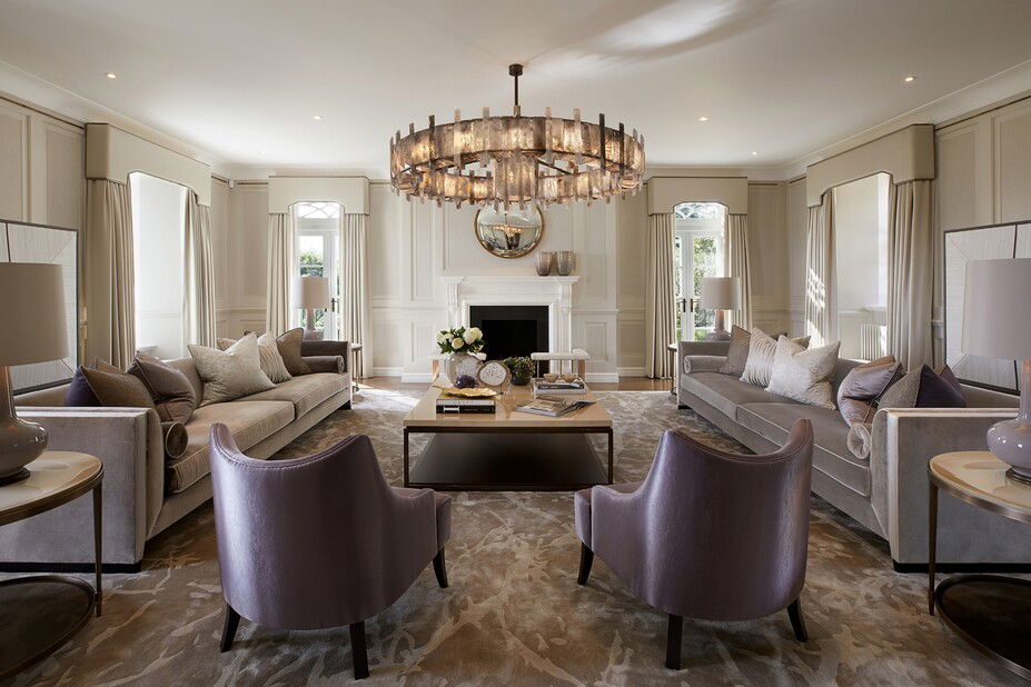 Glam Formal Living Room Results from Online Interior Design Services