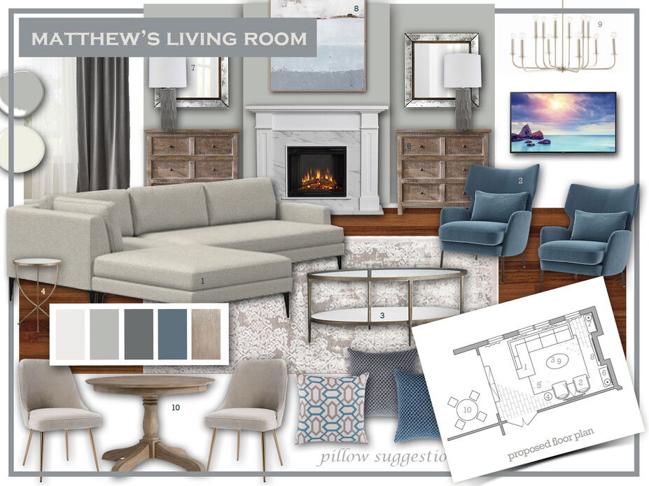 Online Designer Living Room Moodboard