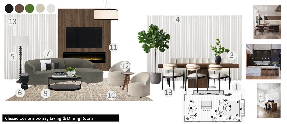 Online Designer Combined Living/Dining Interior Design Ideas