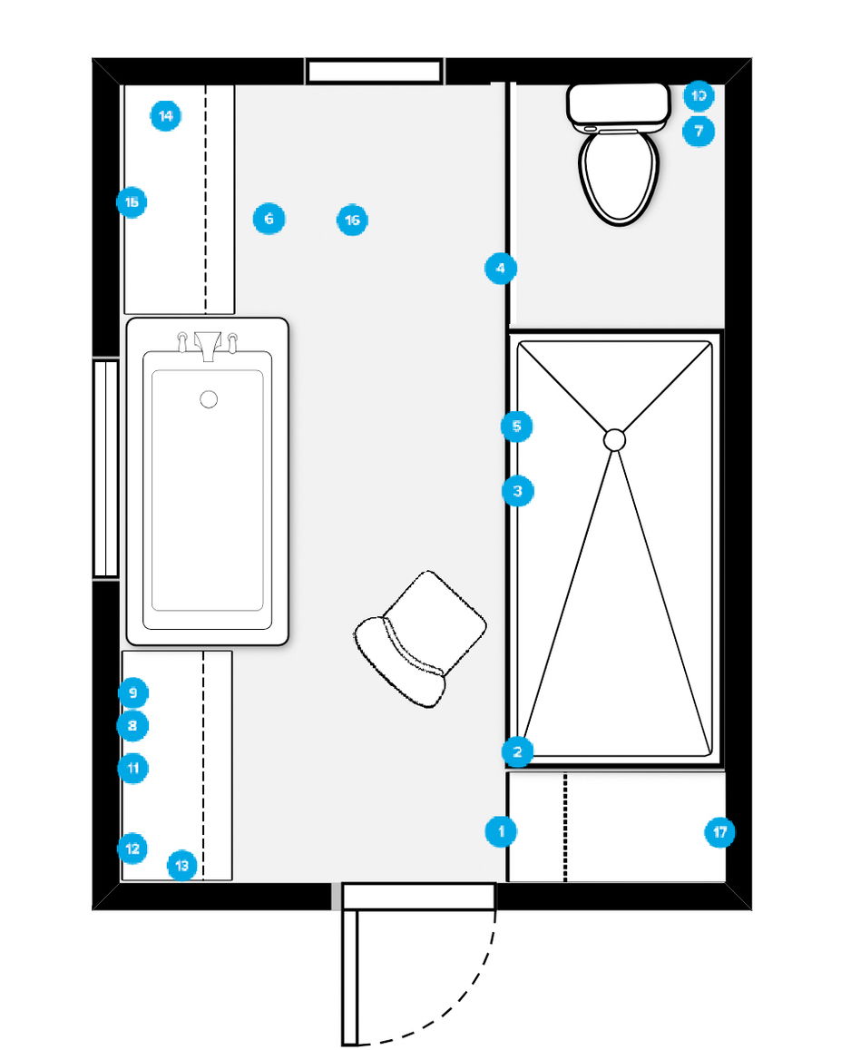 Online Designer Bathroom Floorplan